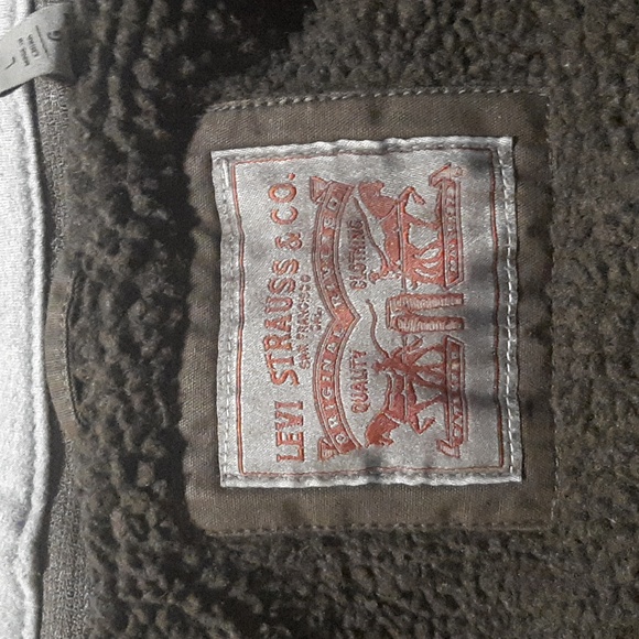 NWOT Men's Levi's Washed Cotton Sherpa-Lined Hooded Jacket. Size Large. - Picture 6 of 8